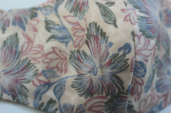 【おとな】シルバーラメ花柄 コットンマスク　フィルターポケット付き　選べるサイズ(M/ML/L/LL) 4枚目の画像