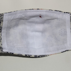 【KIDS】北欧テイスト ボタニカル柄コットンマスク　フィルターポケット付き　こども用(2才-小学校高学年)サイズ 3枚目の画像