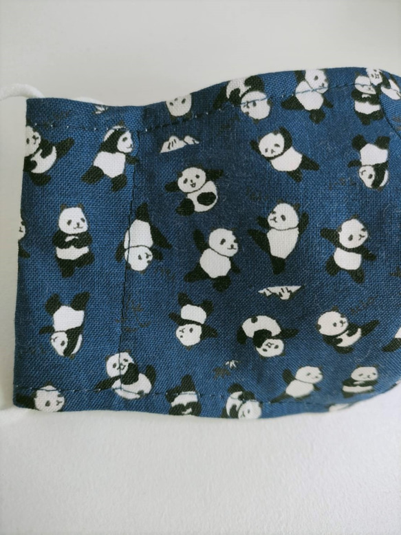 残りわずか！【こども】かわいいパンダ柄コットンマスク　フィルターポケット付き　選べるサイズ（2才－小学校高学年) 6枚目の画像