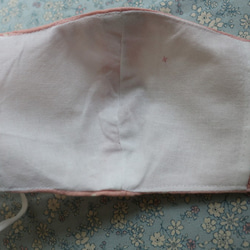 *新作*　フィルター入れ付きハンドメイドマスク　女性縦横ワイドサイズ　ピンク水玉ガーゼ 3枚目の画像