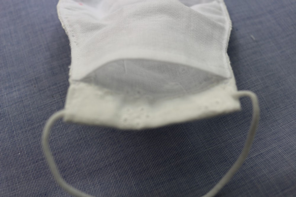 [送料無料]ラスト2個！呼吸がしやすいマスク　フィルターポケット付き　女性用普通サイズ　涼しげ上品コットンレースマスク 5枚目の画像