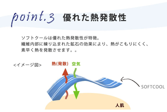 【冷感機能説明】：接触冷感マスク！のポケットに使用されている生地の機能説明ページ（商品ではございません） 3枚目の画像