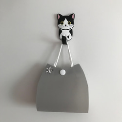 マスクケース　猫型　猫シルエット　マスク携帯ケース　　　 3枚目の画像