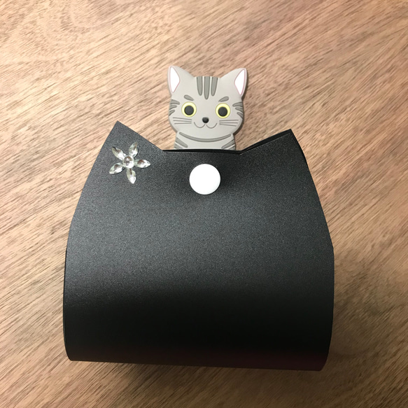 マスクケース　猫型　猫シルエット　マスク携帯ケース　　　 6枚目の画像