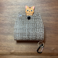 ねこ　猫　マスクケース　猫型　新作　二重タイプ　キジ　シンプル　マスク保管ケース　マスク仮置き　プチギフト 1枚目の画像