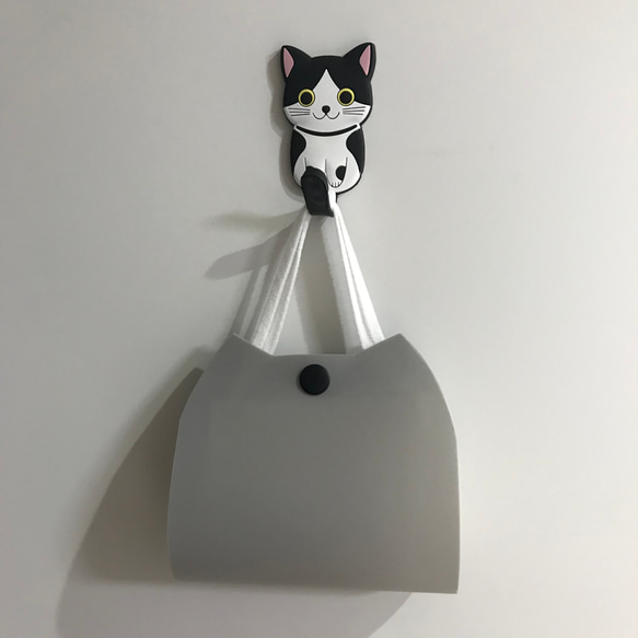 猫型　黒　グレー　マスクケース　マスク仮置きケース 2枚目の画像