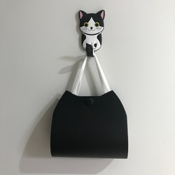 猫型　黒　グレー　マスクケース　マスク仮置きケース 3枚目の画像