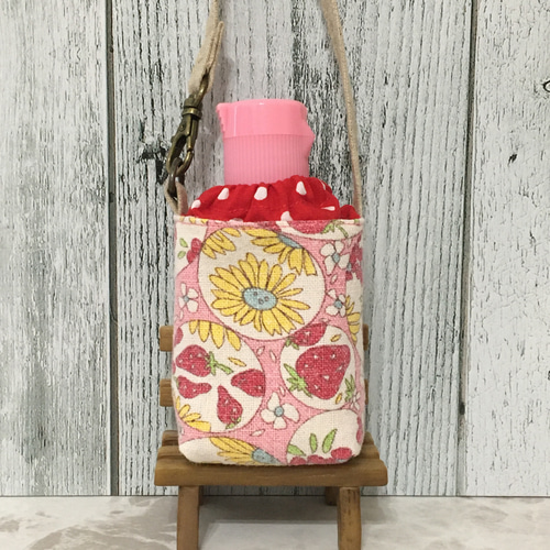 手ピカジェルホルダー♪ 携帯スプレーホルダー イチゴ×シャボン柄  