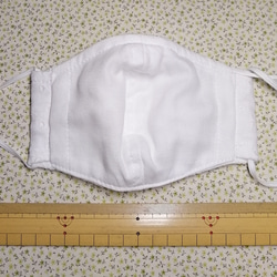 女性小さめ中高生用立体レースダブルガーゼマスク(白)(フィルターポケット、ノーズワイヤー付き) 4枚目の画像