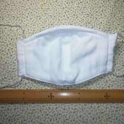 《再再販》女性小さめ中高生用立体ダブルガーゼマスク(白)(フィルターポケット、ノーズワイヤー付き) 4枚目の画像