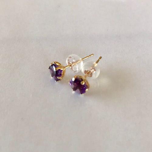 アメジストピアスK18ピアス アメジスト 2月誕生石 ピアス アメジストピアスK18ピアス アメジスト 2月誕生石 ピアス
