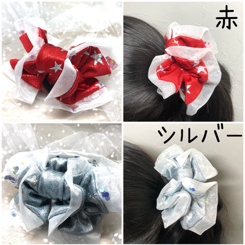 mamerin♪シュシュ付　黒色シングルリボン　くるみボタン 3個セット mamerin♪シュシュ付 黒色シングルリボン くるみボタン 3個