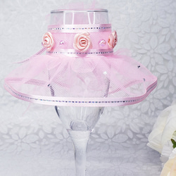 グラスドレス　ピンク系   結婚式の乾杯に ウェルカムコーナーに 入籍のお祝いに  結婚記念日に❤️ ピンク 2枚目の画像