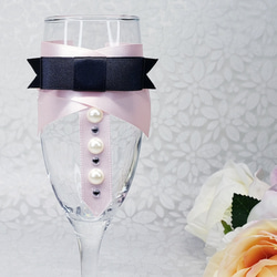 グラスドレス　ピンク系   結婚式の乾杯に ウェルカムコーナーに 入籍のお祝いに  結婚記念日に❤️ ピンク 3枚目の画像