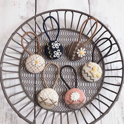 ラスト1点‼︎くるみボタン✳︎ヘアゴム✳︎髪ゴム✳︎6個セット