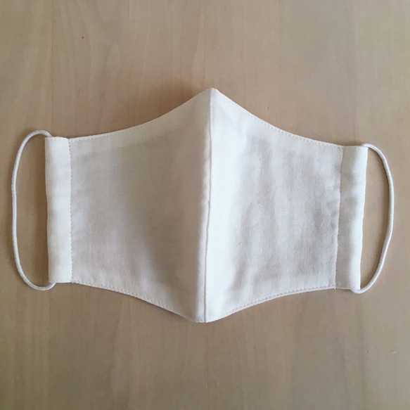 ダブルガーゼの立体マスク（白無地・大人用）（サイズ選択可：男女兼用・女性用） 2枚目の画像