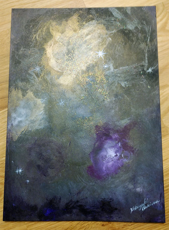 絵画☆原画（1点限り）「今夜の夜空 」（アクリル水彩画 2021年
