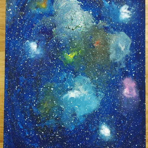絵画☆原画（1点限り）『宇宙の果て』（アクリル水彩画 2021年10