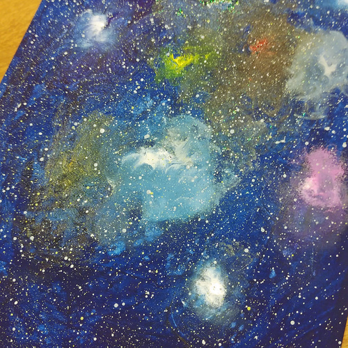 原画『 流魂 』アクリル水彩画 絵画 アート イラスト 風景画 流れ星 癒し オイルパステル画『流れ星に願いを』 アクリル画 キャンバス