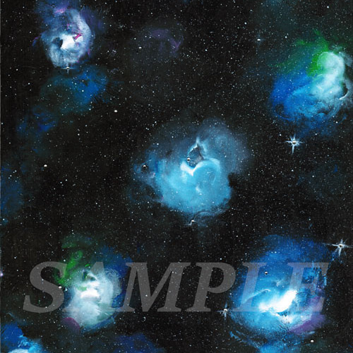 アクリル絵画「Space Paint（2020-03）」原画 額装品【手描き／宇宙 