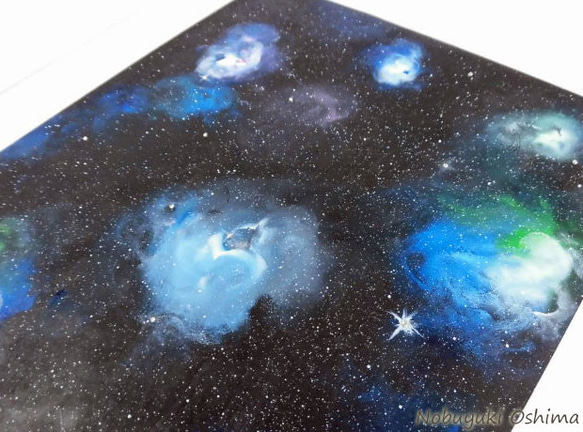 アクリル絵画「Space Paint（2020-03）」原画 額装品【手描き／宇宙・銀河・星雲・星・アート・インテリア】 4枚目の画像