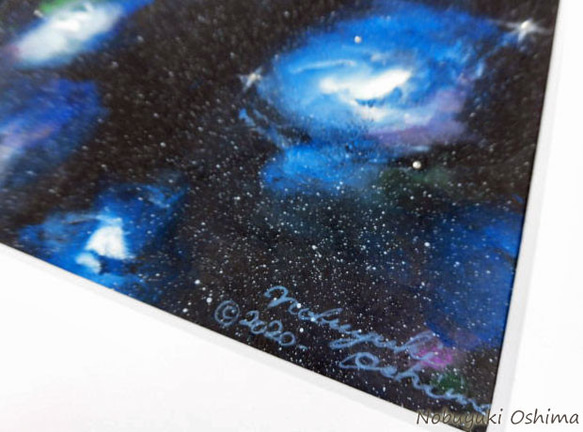 アクリル絵画「Space Paint（2020-03）」原画 額装品【手描き／宇宙・銀河・星雲・星・アート・インテリア】 5枚目の画像