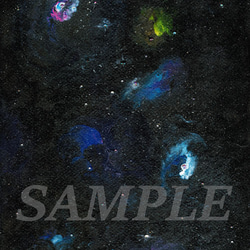 アクリル絵画「Space Paint（2020-01）」原画 額装品【手描き／宇宙・銀河・星雲・星・アート・インテリア】 2枚目の画像