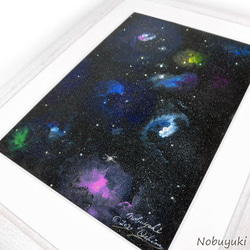 アクリル絵画「Space Paint（2020-01）」原画 額装品【手描き／宇宙・銀河・星雲・星・アート・インテリア】 3枚目の画像