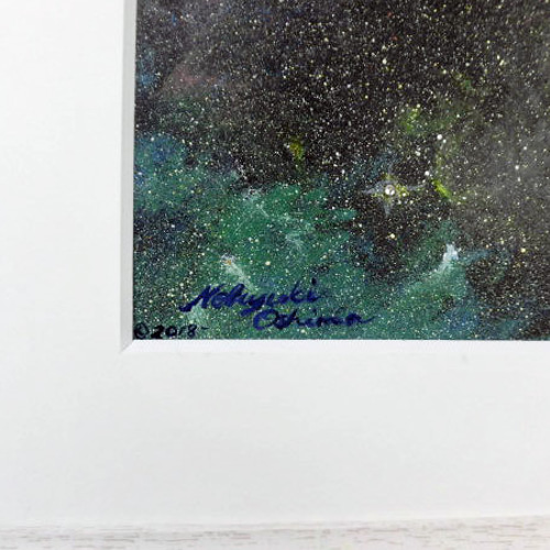 アクリル絵画「Space Paint（2018-01）」原画 額装品【手描き