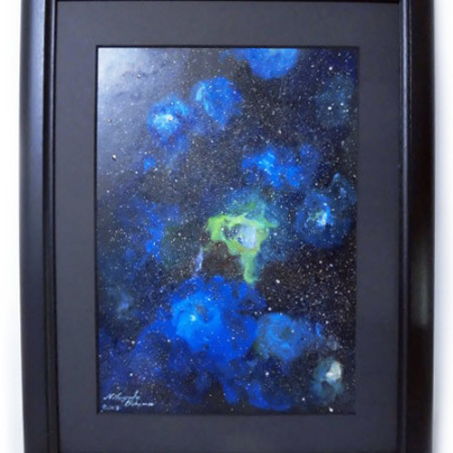 アクリル絵画「Space Paint(2018-02)」原画 額装品【手描き アクリル絵画「Space Paint(2018-02)」原画 額装品【手描き