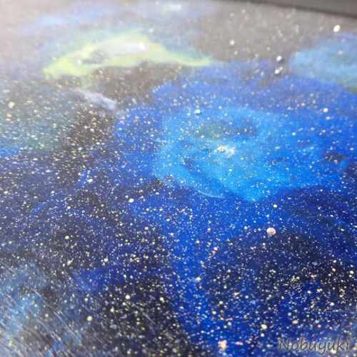 アクリル絵画「Space Paint（2018-02）」原画 額装品【手描き