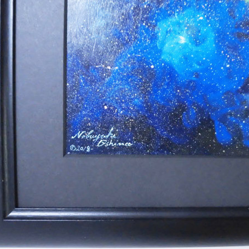 アクリル絵画「Space Paint（2018-02）」原画 額装品【手描き
