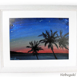 Amazon.co.jp: 海の絵 アートパネル 海 ヤシの木 絵画 青空 白雲