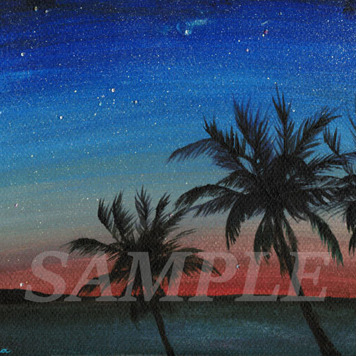 オリジナル絵画（アクリル画）「Sunset Beach（2020）」原画