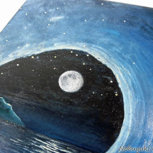 yushionmanma 三日月の海 アクリル画 F0サイズ yushionmanma 三日月の海 アクリル画 F0サイズ yushionmanma