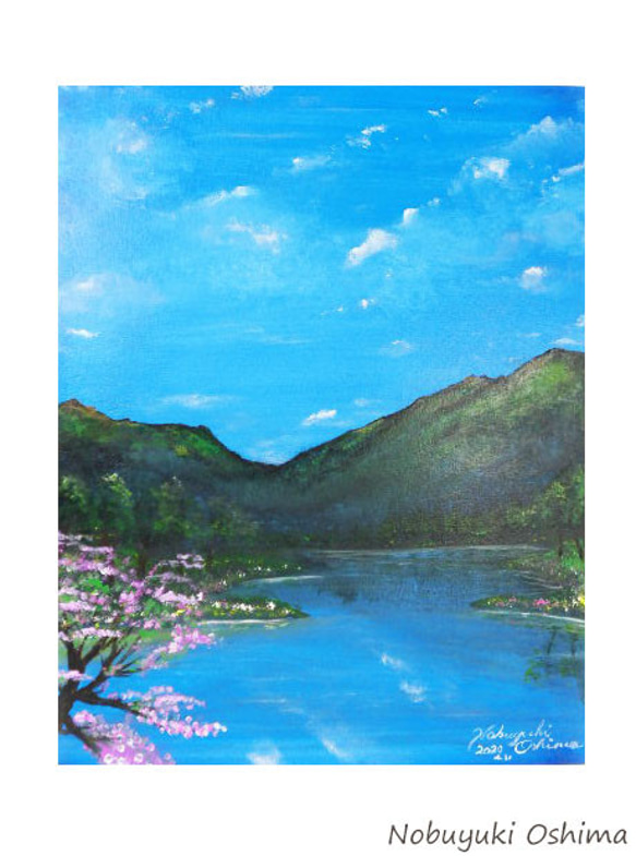 Junya Art | アクリルで富士山と桜の風景を描く方法 | 初心者