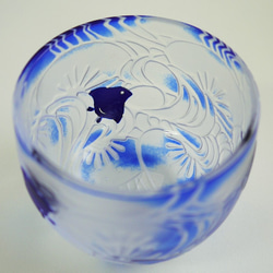 ★日本の伝統柄　可愛い千鳥の盃★瑠璃 4枚目の画像