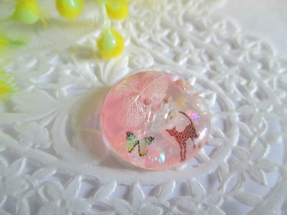 【送料無料】春色ボタン＊紫陽花（ベビーピンク）プチギフト 1枚目の画像