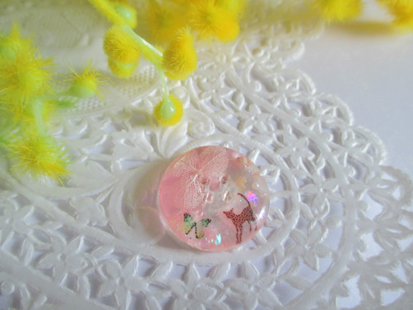 【送料無料】春色ボタン＊紫陽花（ベビーピンク）プチギフト 4枚目の画像