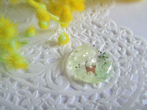 【送料無料】春色ボタン＊紫陽花（クリームイエロー）プチギフト 1枚目の画像