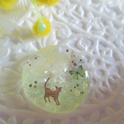 【送料無料】春色ボタン＊紫陽花（クリームイエロー）プチギフト 2枚目の画像