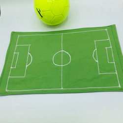 ランチョンマット　サッカーコート　ミシン刺繍 2枚目の画像
