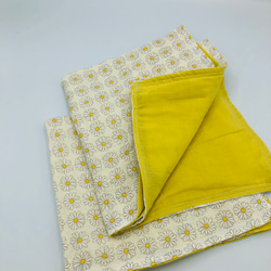 【再販】FUROSHIKI風呂敷　マーガレット白　50㎝×50㎝ 4重ガーゼ　リバーシブル 6枚目の画像