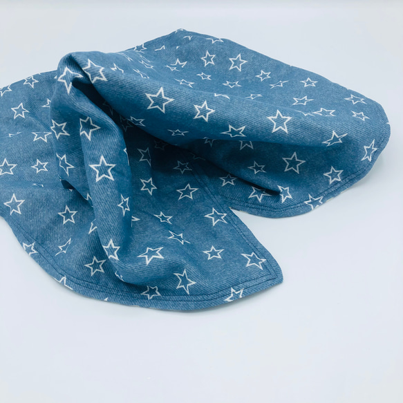 FUROSHIKI風呂敷　ダンガリー星×チェック　50㎝×50㎝　4重ガーゼ　 6枚目の画像