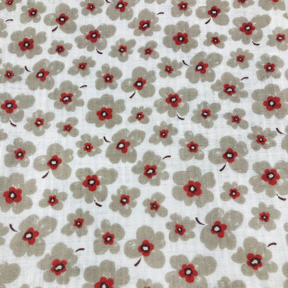FUROSHIKI風呂敷 ベージュ花柄×ダンガリーストライプ　50㎝×50㎝ 4重ガーゼ　リバーシブル 6枚目の画像