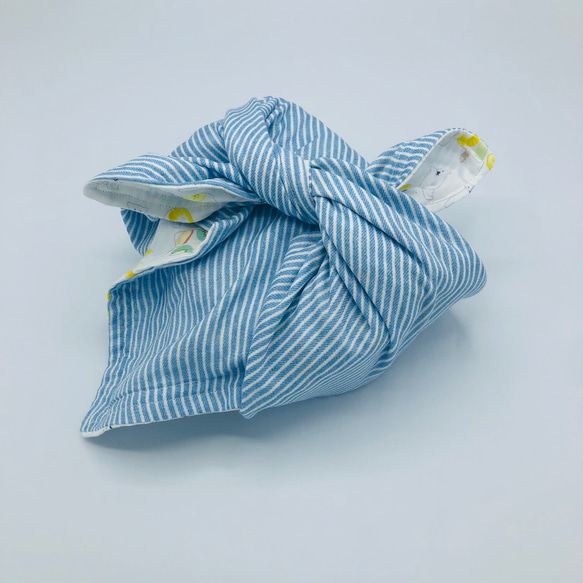 【再販】FUROSHIKI風呂敷  しろくまとアイス　50㎝×50㎝  4重ガーゼ リバーシブル 2枚目の画像