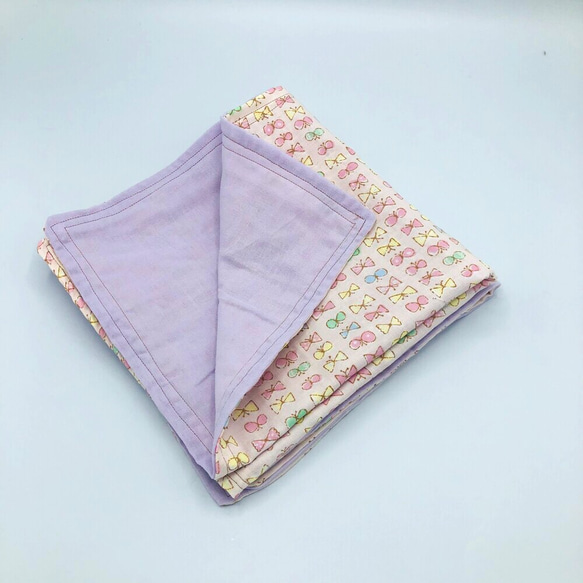 【再販】FUROSHIKI風呂敷 ちょうちょ　50㎝×50㎝ 4重ガーゼ リバーシブル 4枚目の画像