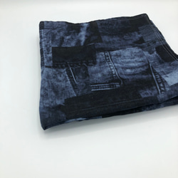 FUROSHIKI 風呂敷　インディゴブルー　リバーシブル　4重ガーゼ　50cm×50cm 3枚目の画像