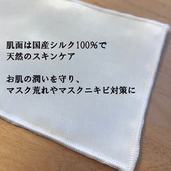 SALE【二枚組】シルクインナーマスク　送料無料　不織布マスクの内側に天然素材でお肌を守る マスク荒れ対策 潤い守　抗菌 4枚目の画像