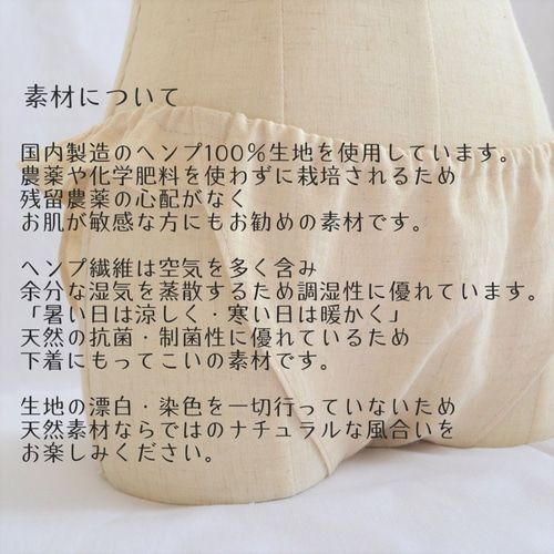 ふんどしショーツ M・L ヘンプ100％ リラックスショーツ 抗菌 制菌